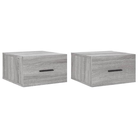 Nachtkastjes 2 st wandgemonteerd 35x35x20 cm grijs sonoma eiken 8720845947064 2