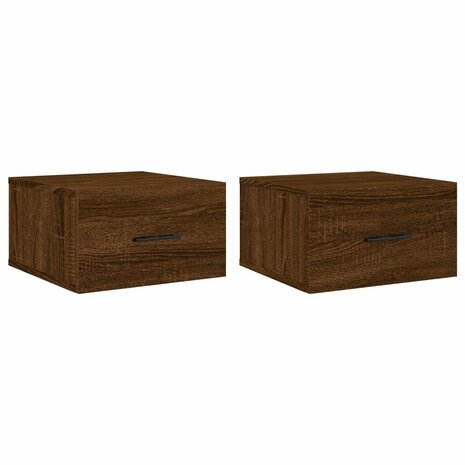 Nachtkastjes 2 st wandgemonteerd 35x35x20 cm bruin eikenkleur 8720845947088 2