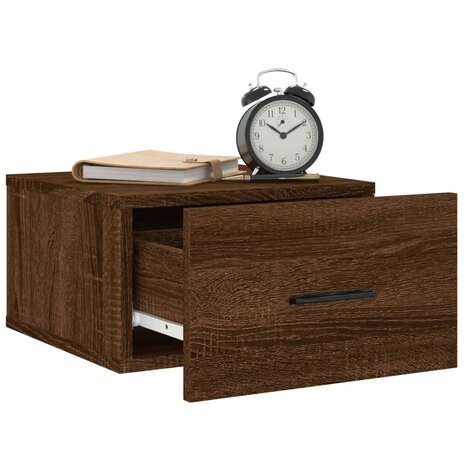 Nachtkastjes 2 st wandgemonteerd 35x35x20 cm bruin eikenkleur 8720845947088 4