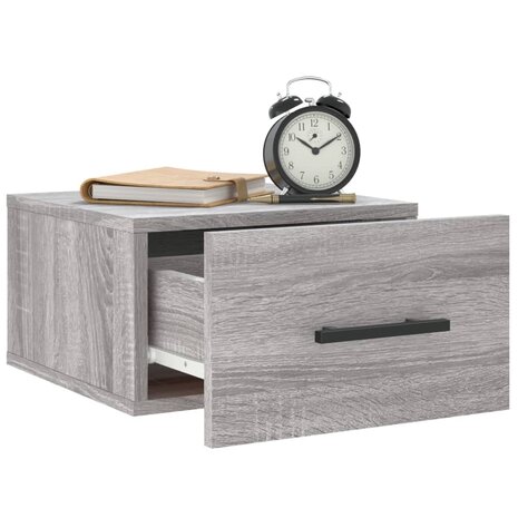 Nachtkastjes 2 st wandgemonteerd 35x35x20 cm grijs sonoma eiken 8720845947224 4