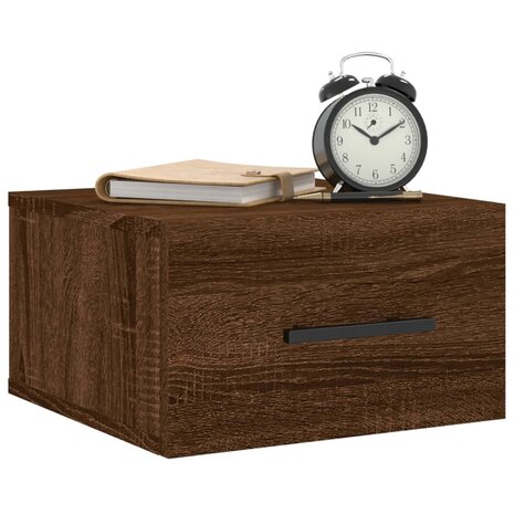 Nachtkastjes 2 st wandgemonteerd 35x35x20 cm bruin eikenkleur 8720845947248 3