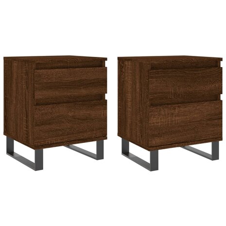 Nachtkastjes 2 st 40x35x50 cm bewerkt hout bruin eikenkleur 8721012110823 2