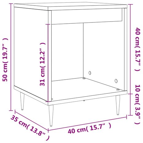 Nachtkastjes 2 st 40x35x50 cm bewerkt hout zwart 8721012110861 10