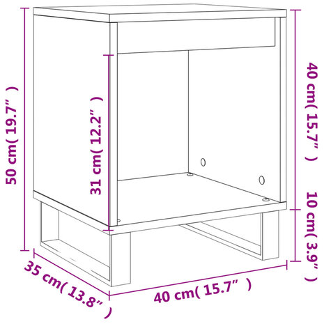 Nachtkastjes 2 st 40x35x50 cm bewerkt hout wit 8721012111165 10