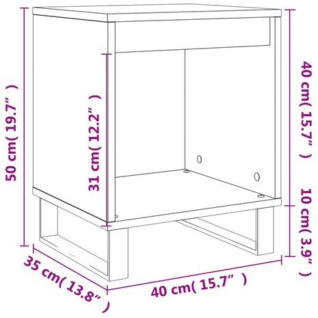 Nachtkastjes 2 st 40x35x50 cm bewerkt hout zwart 8721012111189 10