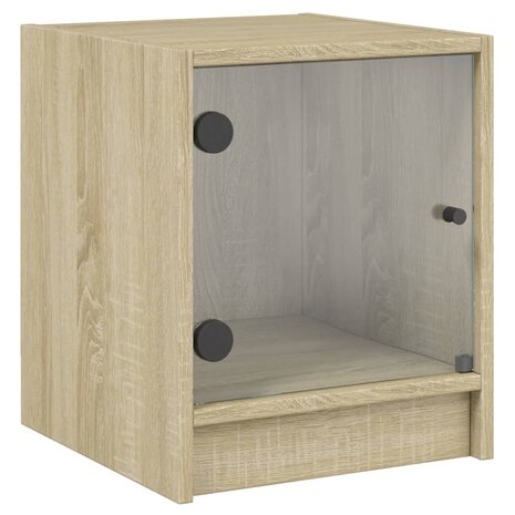 Nachtkastjes met glazen deuren 2 st 35x37x42 cm sonoma eiken 8721012212985 6