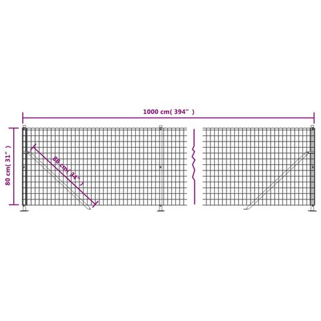 Draadgaashek met flens 0,8x10 m antracietkleurig 8720845780296 6