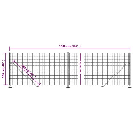 Draadgaashek met flens 1x10 m antracietkleurig 8720845780463 6