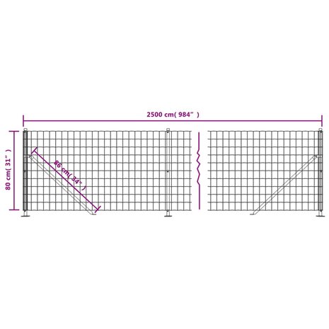 Draadgaashek met flens 0,8x25 m antracietkleurig 8720845780531 6