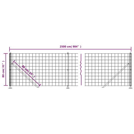 Draadgaashek met flens 0,8x25 m antracietkleurig 8720845780692 6