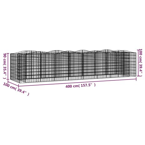 Schanskorf gewelfd verhoogd 400x100x100 cm gegalvaniseerd ijzer 8720845652180 5