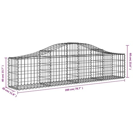 Schanskorven 3 st gewelfd 200x30x40/60 cm gegalvaniseerd ijzer 8720845559519 6