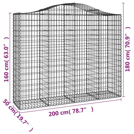 Schanskorven 2 st gewelfd 200x50x160/180 cm ijzer 8720845562861 6