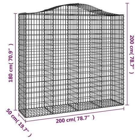 Schanskorven 2 st gewelfd 200x50x180/200 cm ijzer 8720845563073 6