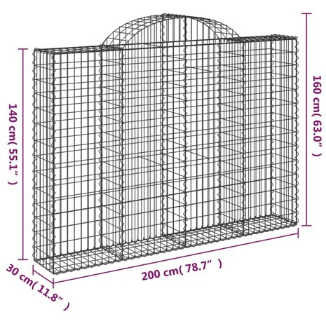 Schanskorven 2 st gewelfd 200x30x140/160 cm ijzer 8720845567354 6