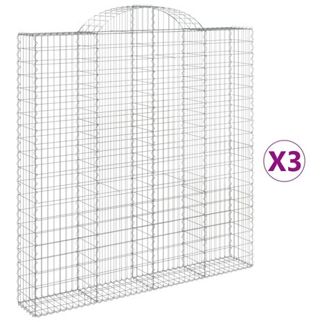 Schanskorven 3 st gewelfd 200x30x200/220 cm ijzer 8720845567996 2