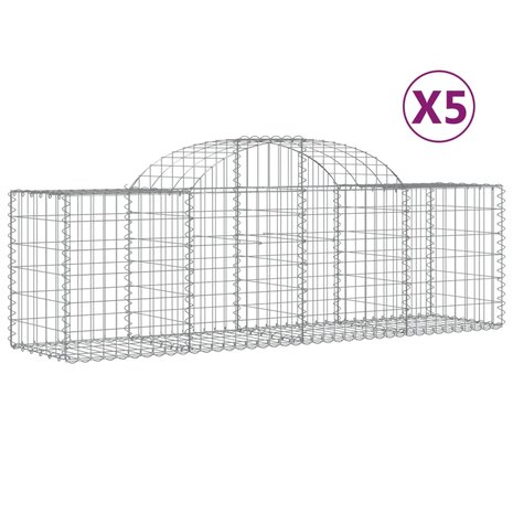 Schanskorven 5 st gewelfd 200x50x60/80 cm gegalvaniseerd ijzer 8720845568641 2