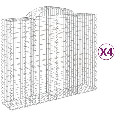 Schanskorven 4 st gewelfd 200x50x160/180 cm ijzer 8720845569686 2