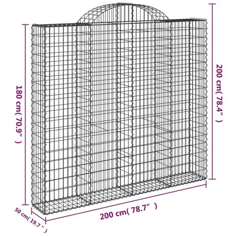 Schanskorven 3 st gewelfd 200x50x180/200 cm ijzer 8720845569884 6