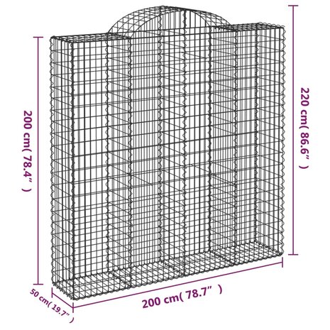 Schanskorven 2 st gewelfd 200x50x200/220 cm ijzer 8720845570088 6