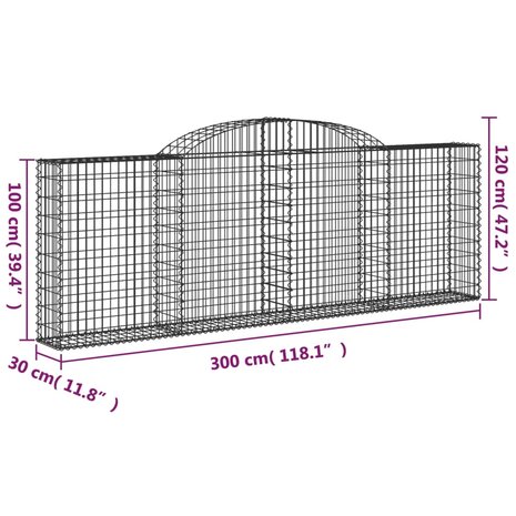 Schanskorven 2 st gewelfd 300x30x100/120 cm ijzer 8720845571047 6