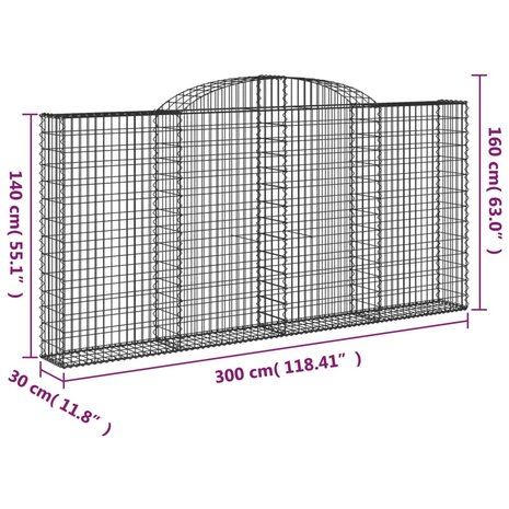 Schanskorven 2 st gewelfd 300x30x140/160 cm ijzer 8720845571405 6