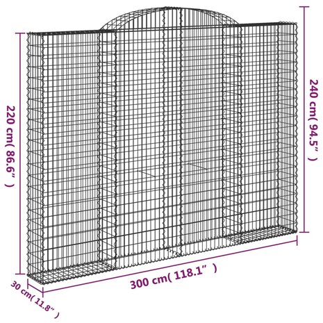 Schanskorven 2 st gewelfd 300x30x220/240 cm ijzer 8720845572129 6