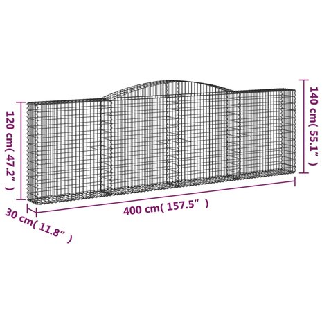 Schanskorven 2 st gewelfd 400x30x120/140 cm ijzer 8720845574628 6