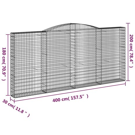 Schanskorven 2 st gewelfd 400x30x180/200 cm ijzer 8720845575014 6