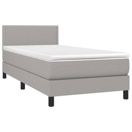 Boxspring met matras stof lichtgrijs 90x190 cm 8720287446019 3