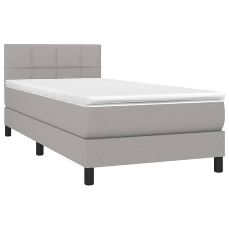 Boxspring met matras stof lichtgrijs 90x190 cm 8720287446811 3