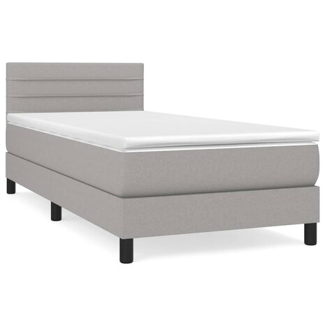 Boxspring met matras stof lichtgrijs 90x190 cm 8720287447610 2