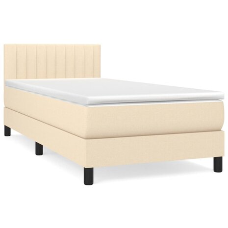 Boxspring met matras stof crèmekleurig 80x200 cm 8720287448389 2