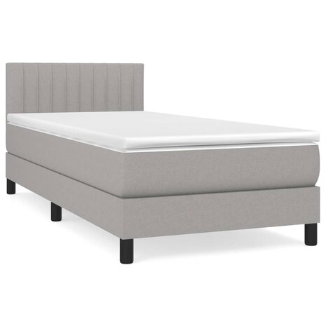 Boxspring met matras stof lichtgrijs 90x190 cm 8720287448419 2