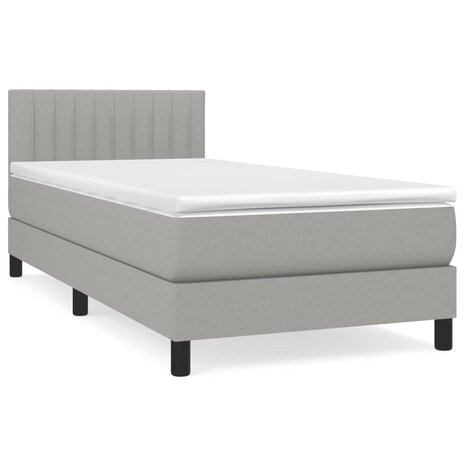 Boxspring met matras stof lichtgrijs 90x200 cm 8720287448495 2