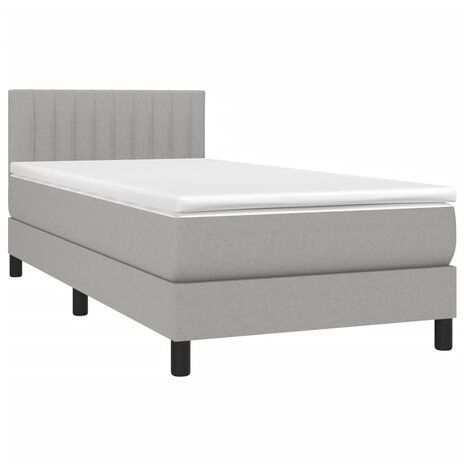 Boxspring met matras stof lichtgrijs 90x200 cm 8720287448495 3