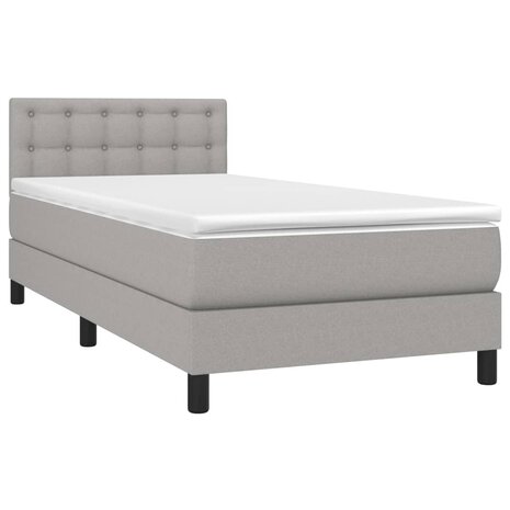 Boxspring met matras stof lichtgrijs 90x190 cm 8720287450016 3