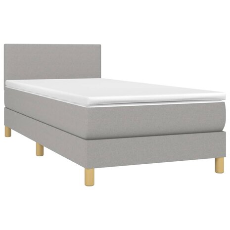 Boxspring met matras stof lichtgrijs 90x190 cm 8720287450818 3