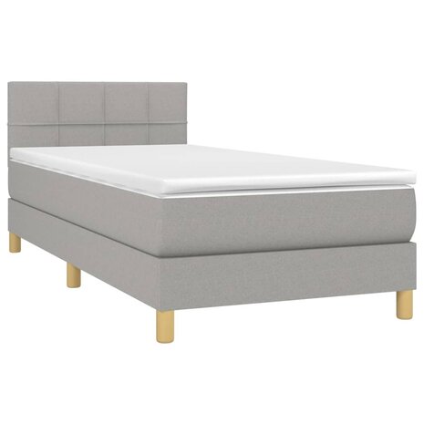 Boxspring met matras stof lichtgrijs 90x190 cm 8720287452416 3