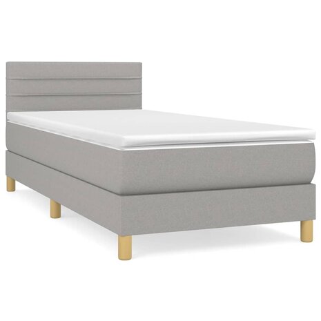 Boxspring met matras stof lichtgrijs 90x190 cm 8720287453215 2