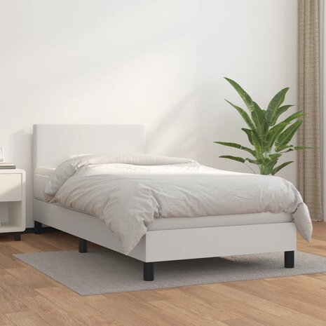 Boxspring met matras kunstleer wit 90x200 cm 8720287456469 1