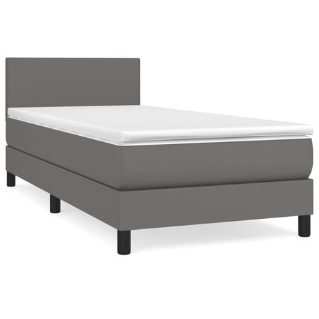 Boxspring met matras kunstleer grijs 100x200 cm 8720287456551 2