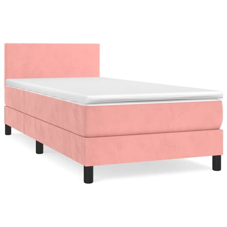 Boxspring met matras fluweel roze 90x200 cm 8720287458302 2