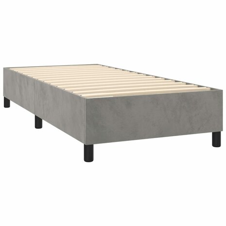 Boxspring met matras fluweel lichtgrijs 80x200 cm 8720845515935 4