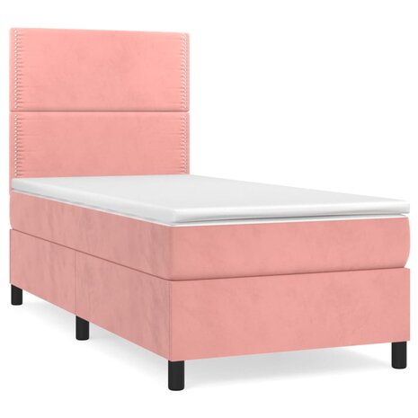 Boxspring met matras fluweel roze 80x200 cm 8720845515980 2