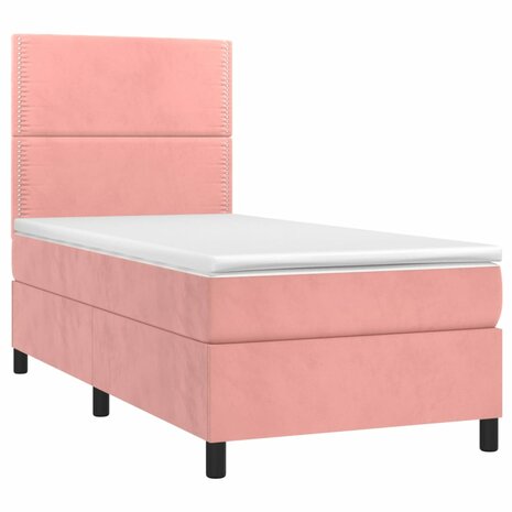 Boxspring met matras fluweel roze 80x200 cm 8720845515980 3