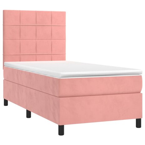 Boxspring met matras fluweel roze 80x200 cm 8720845516581 3