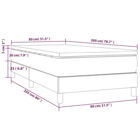 Boxspring met matras stof lichtgrijs 80x200 cm 8720845545284 10