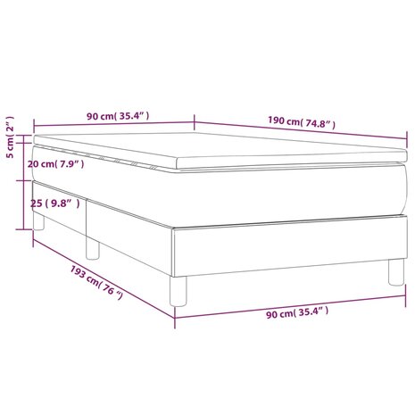 Boxspring met matras stof crèmekleurig 90x190 cm 8720845545413 10