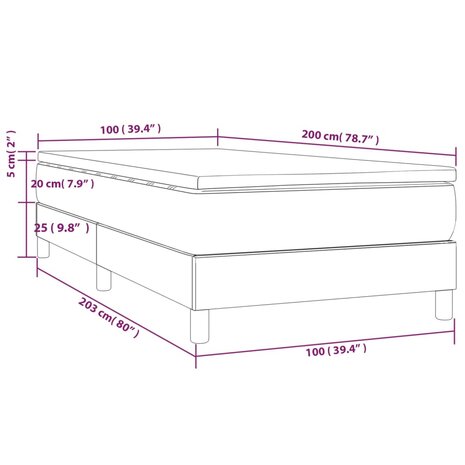 Boxspring met matras stof crèmekleurig 100x200 cm 8720845545574 10